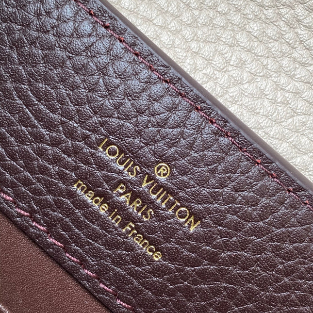 LV 26S CAPUCINES BAG 27 IN REDDISH BROWN TAURILLON CALFSKIN
