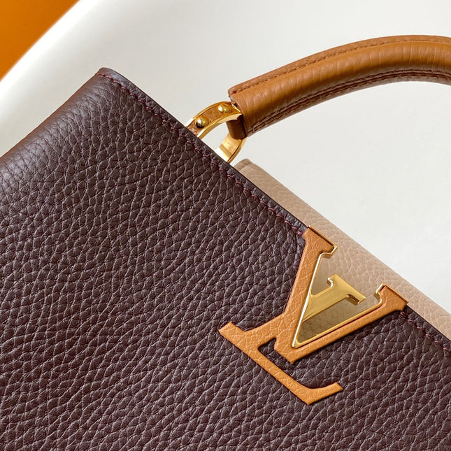 LV 26S CAPUCINES BAG 27 IN REDDISH BROWN TAURILLON CALFSKIN