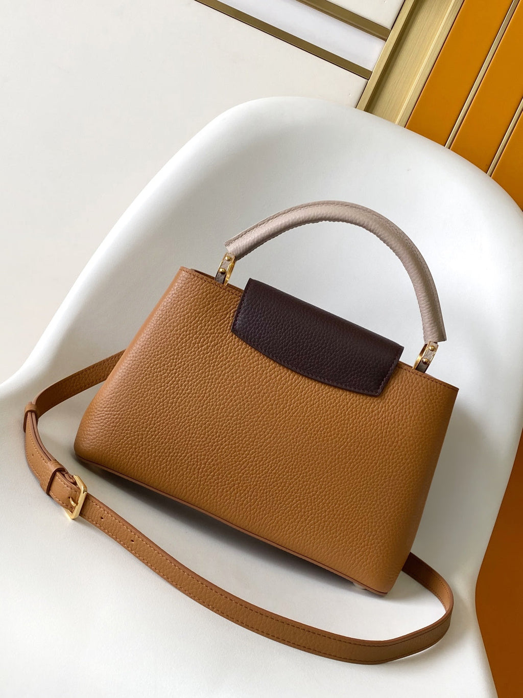 LV 26S CAPUCINES BAG 31 IN BROWN TAURILLON CALFSKIN