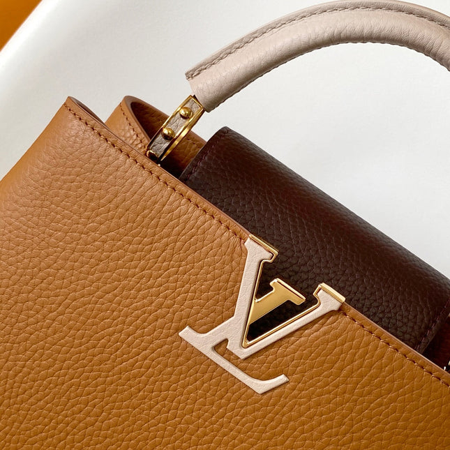LV 26S CAPUCINES BAG 27 IN BROWN TAURILLON CALFSKIN