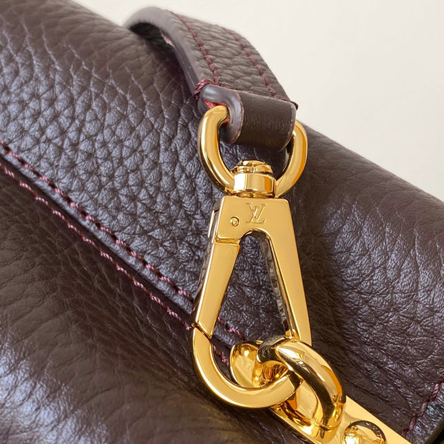 LV 26S CAPUCINES BAG 21 IN REDDISH BROWN TAURILLON CALFSKIN
