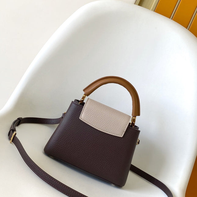 LV 26S CAPUCINES BAG 21 IN REDDISH BROWN TAURILLON CALFSKIN
