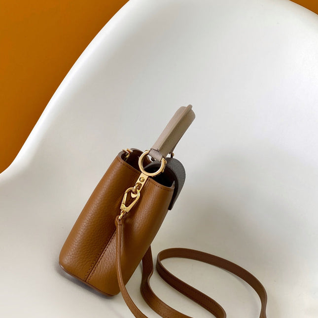 LV 26S CAPUCINES BAG 21 IN BROWN TAURILLON CALFSKIN
