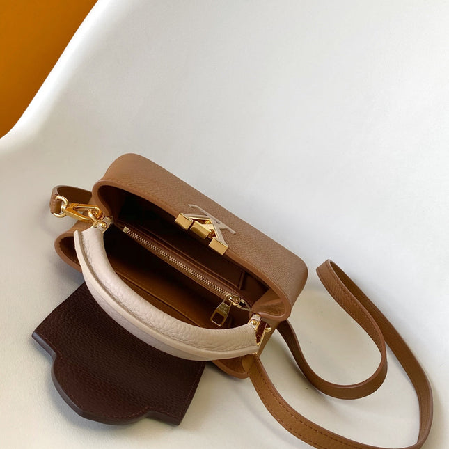 LV 26S CAPUCINES BAG 21 IN BROWN TAURILLON CALFSKIN
