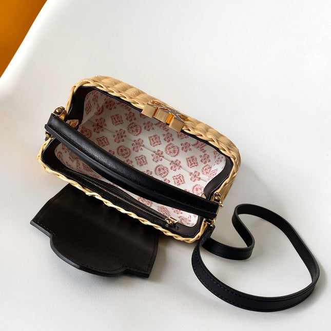 LV CAPUCINES BB BAG 27 PINIC IN BLACK CALFSKIN GOLD HARDWARE