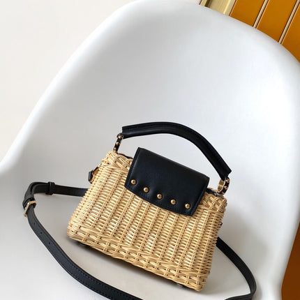 LV CAPUCINES BB BAG 27 PINIC IN BLACK CALFSKIN GOLD HARDWARE