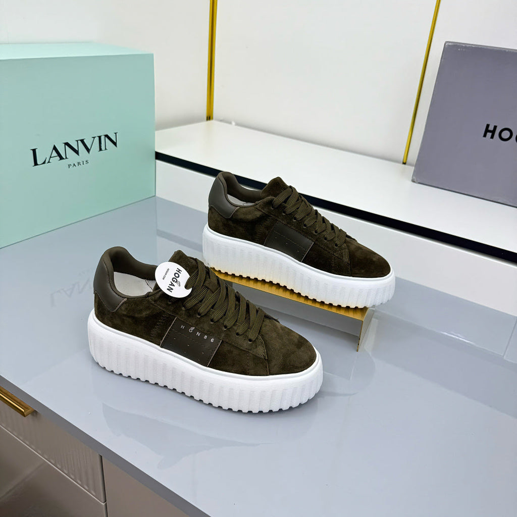 TOM FORD 26S SNEAKER HOGAN IN MOSS GREEN SUEDE
