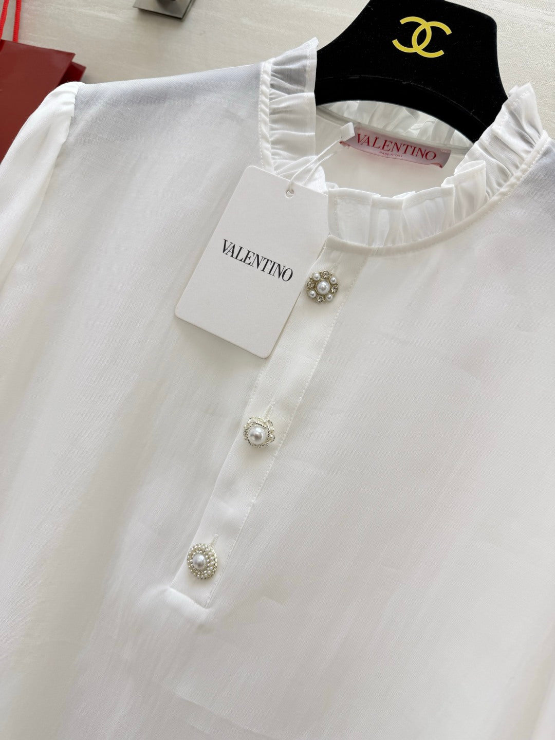 VALENTINO 26S RUFFLED COLLAR SHIRT 128