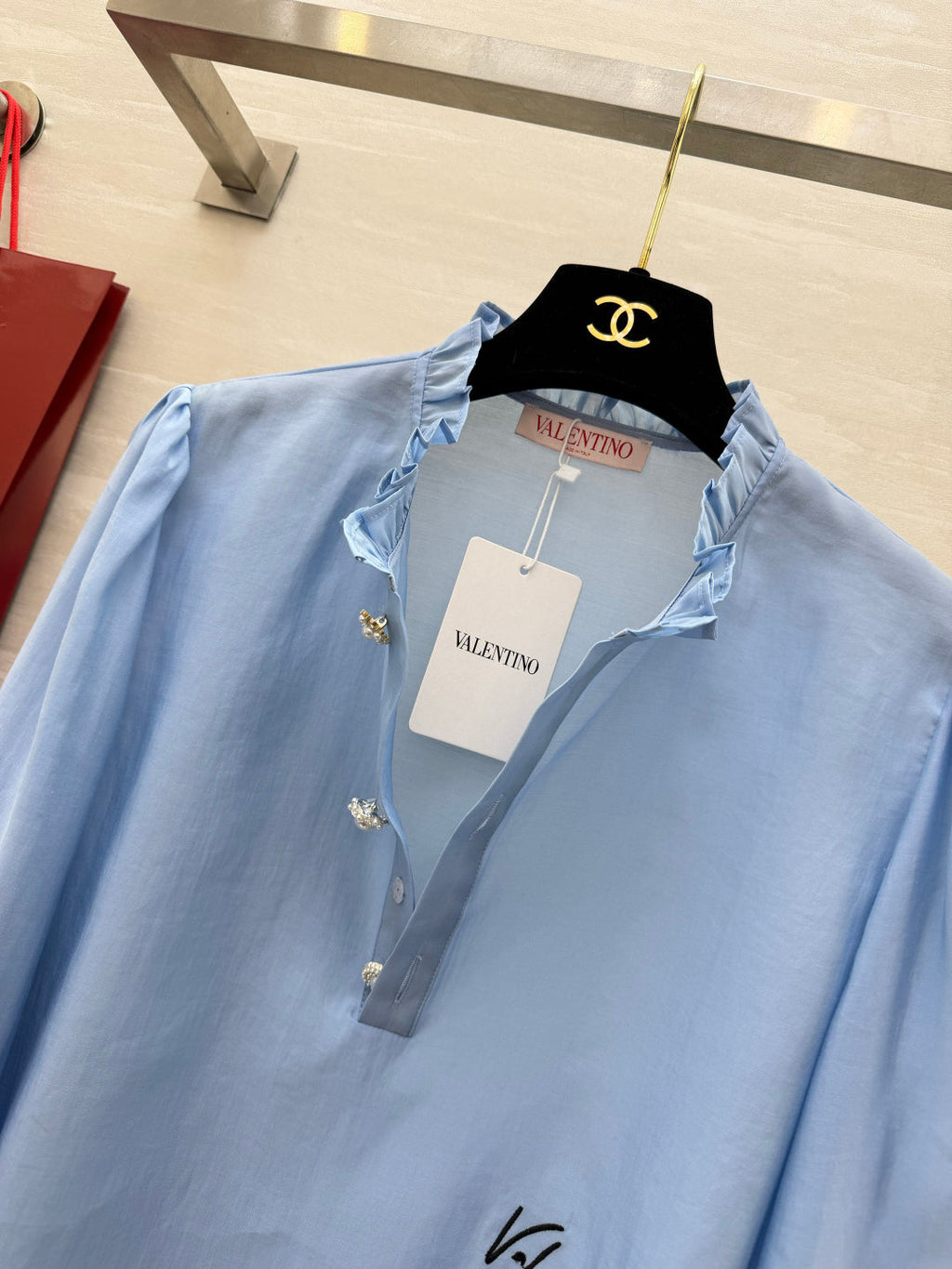 VALENTINO 26S RUFFLED COLLAR SHIRT 127