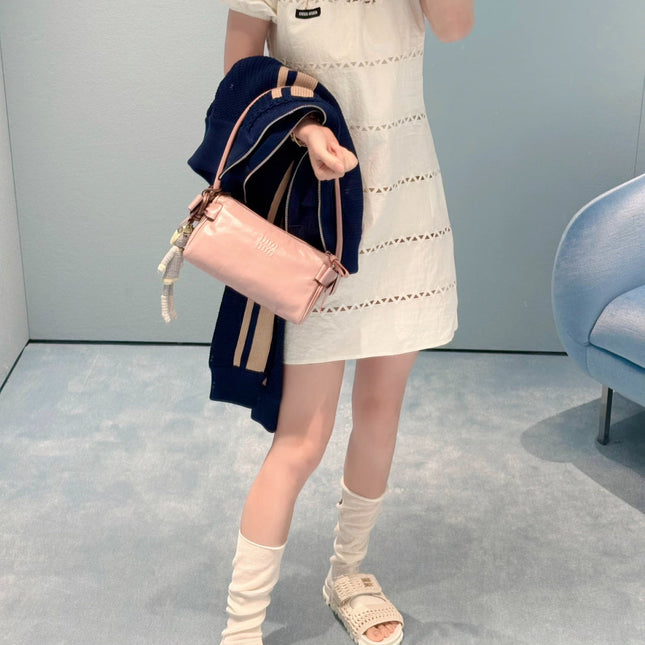 MIUMIU 26S PUFF SLEEVE EYELET MINI DRESS 1235