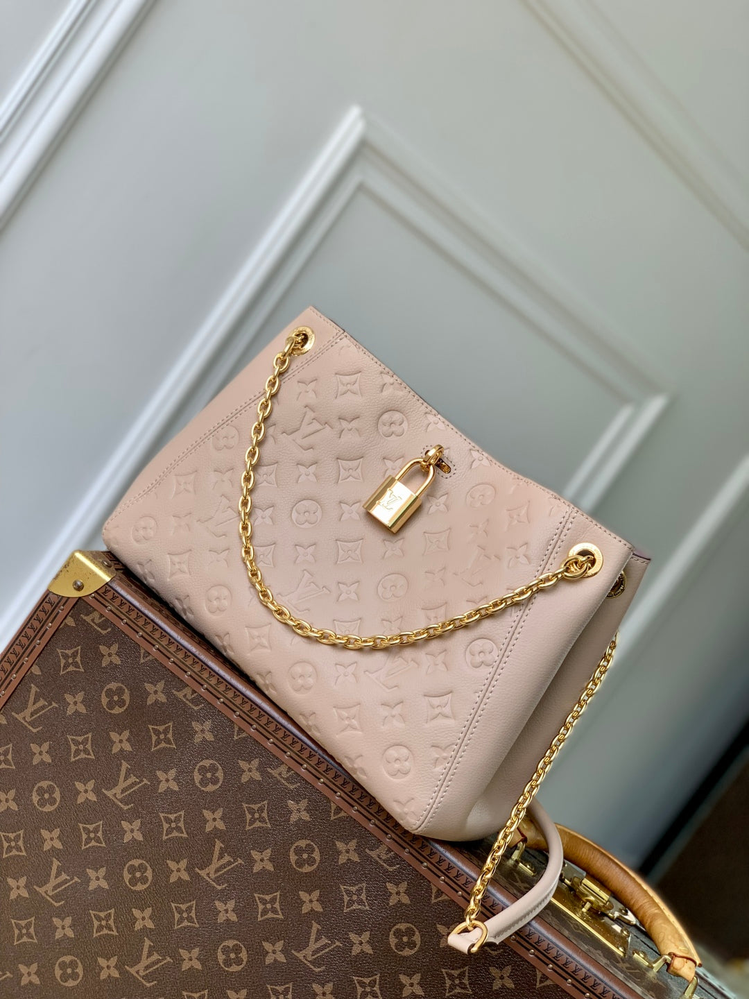 ANYTIME PM 34 IN NUDE PINK MONOGRAM EMPREINTE CALFSKIN