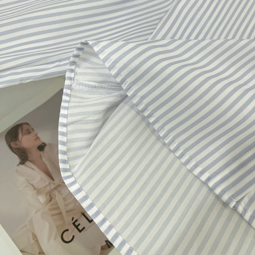 MIU STRIPED SHIRT COTTON BLUE IN COTTON 265839