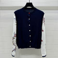 ERDOS FLORAL PATTERN CREW NECK LONG-SLEEVE KNIT CARDIGAN 274824