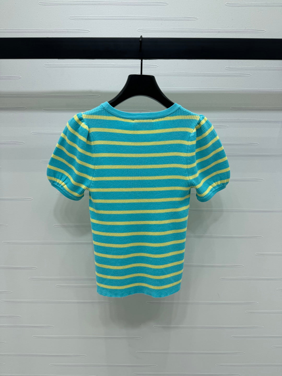 VIVIENE 25S SHORT SLEEVE STRIPED ROUND NECK KNIT SWEATER 264250