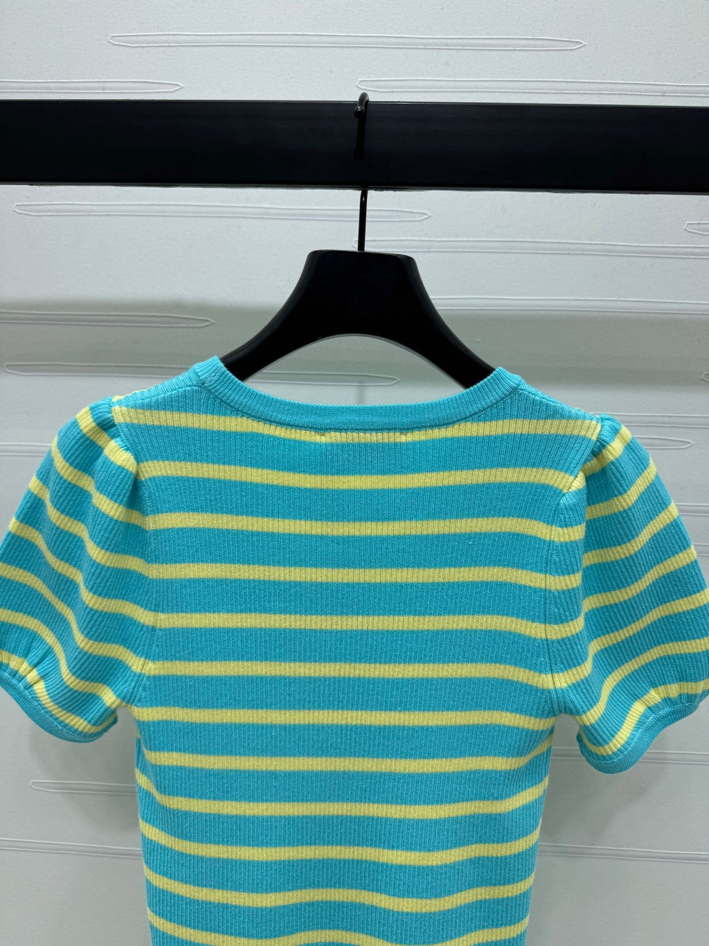 VIVIENE 25S SHORT SLEEVE STRIPED ROUND NECK KNIT SWEATER 264250