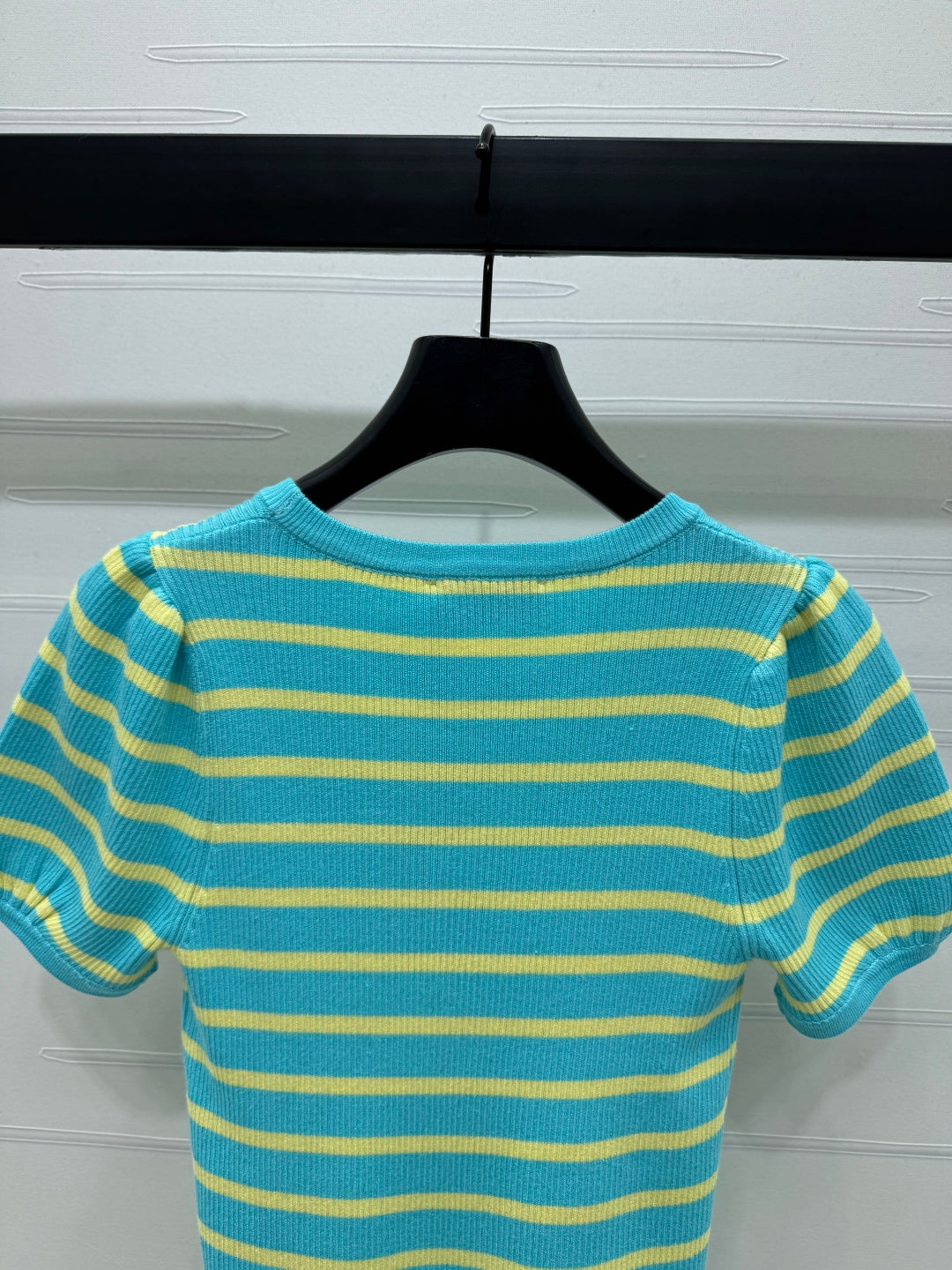VIVIENE 25S SHORT SLEEVE STRIPED ROUND NECK KNIT SWEATER 264250