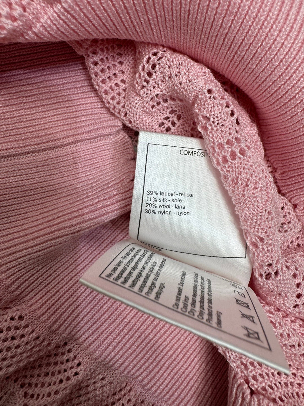 CHANEL 25S HOLLOW KNIT SHORT SLEEVE TOP 264152