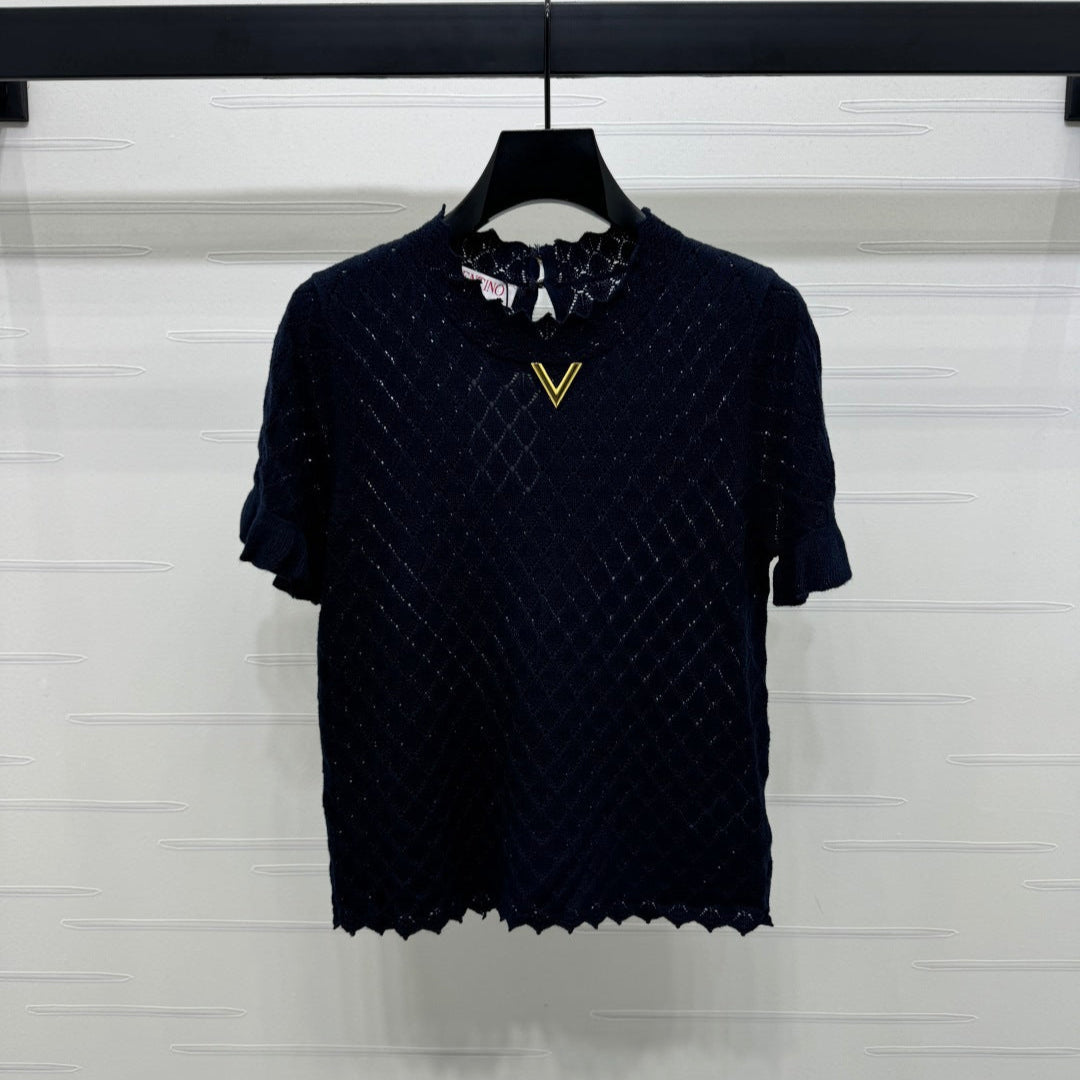 VALENTINO SHORT SLEEVE T-SHIRT NAVY BLUE 274908