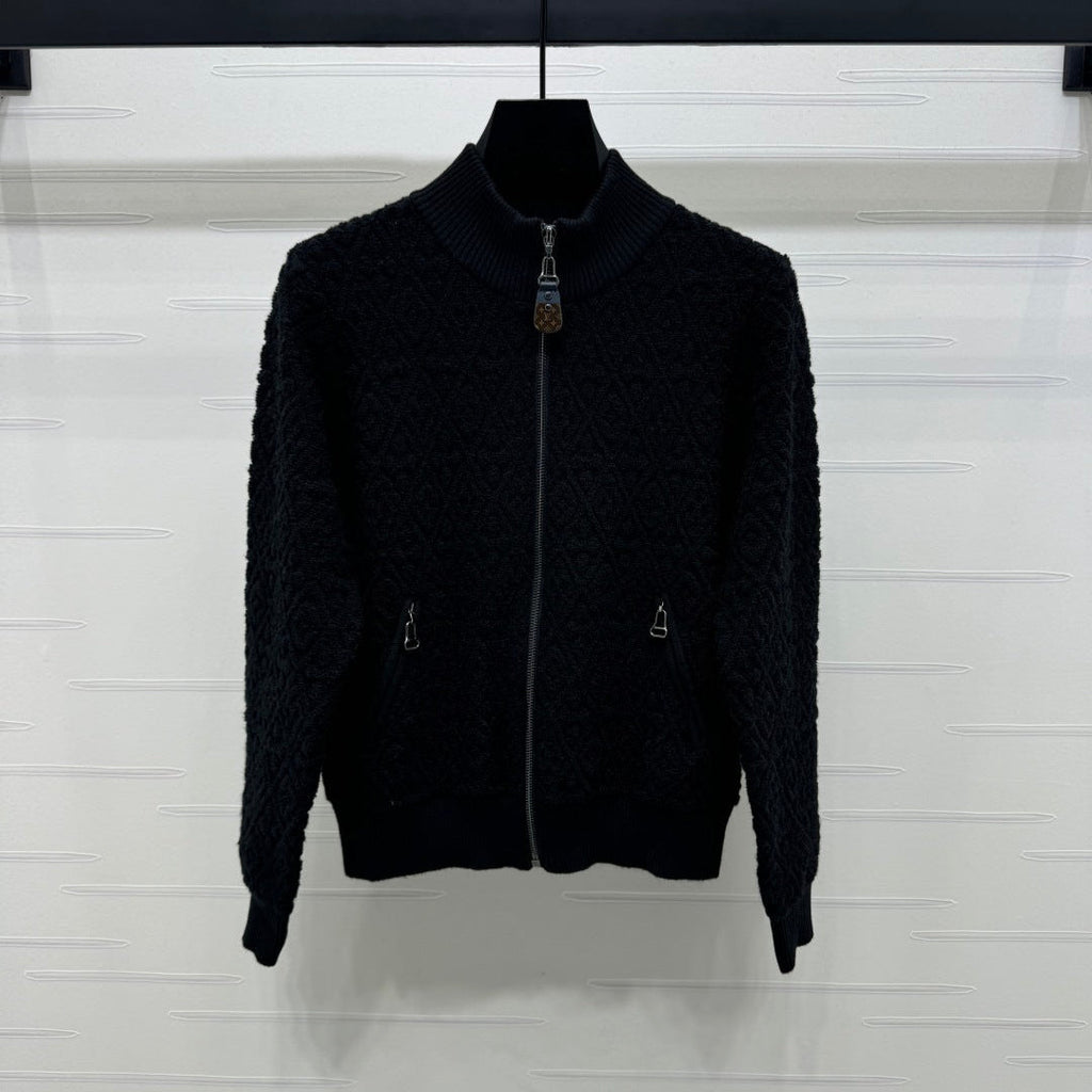 LV ZIP-UP LONG-SLEEVE KNIT CARDIGAN 274961