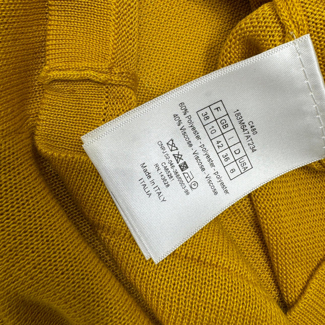 DIOR V-NECK KNITTED SHORT-SLEEVE T-SHIRT YELLOW 274935