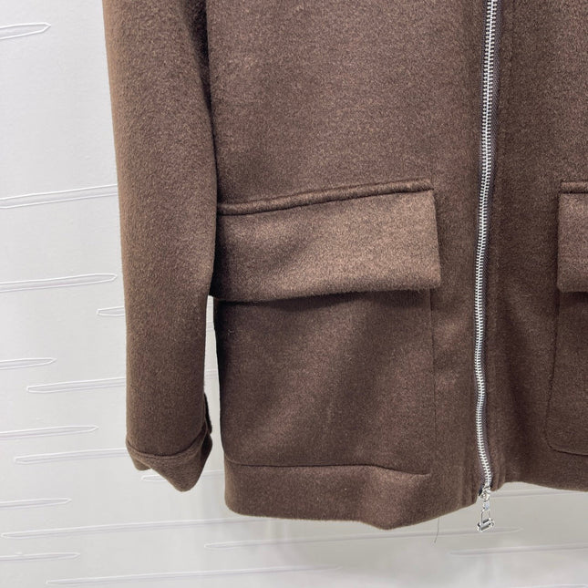 LV 25S KNITTED CARDIGAN WITH SHEARLING COLLAR 0153