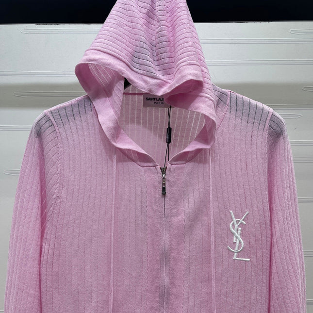 YSL 26S ZIP UP HOODED CARDIGAN 388