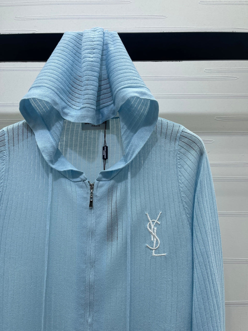 YSL 26S ZIP UP HOODED CARDIGAN 389