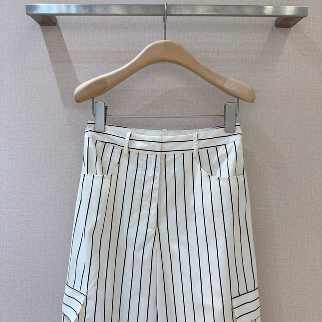 LV 25S VERTICAL STRIPED WIDE-LEG PANTS 0149