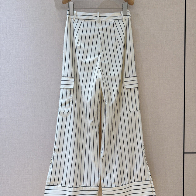 LV 25S VERTICAL STRIPED WIDE-LEG PANTS 0149
