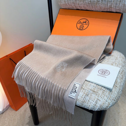 HERMES 25S SCARF 190 IN CASHMERE 854639