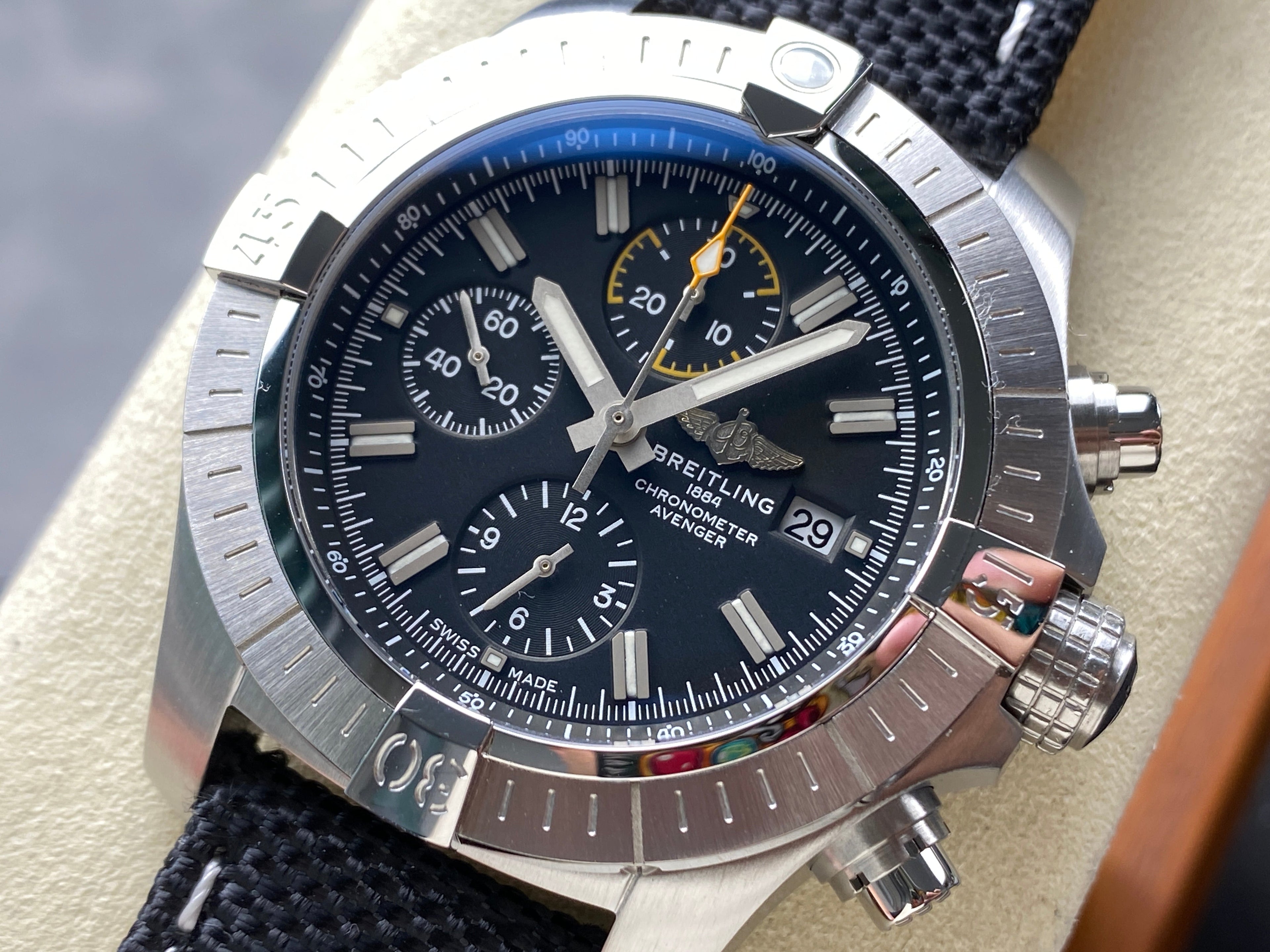 AVENGER CHRONOGRAPH STEEL CASE BLACK NYLON STRAP