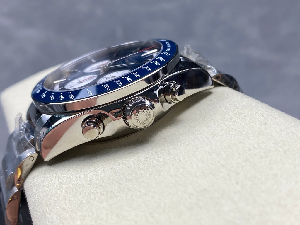 CONQUEST CHRONOGRAPH 42 MM SILVER CASE WITH NAVY BLUE DIAL