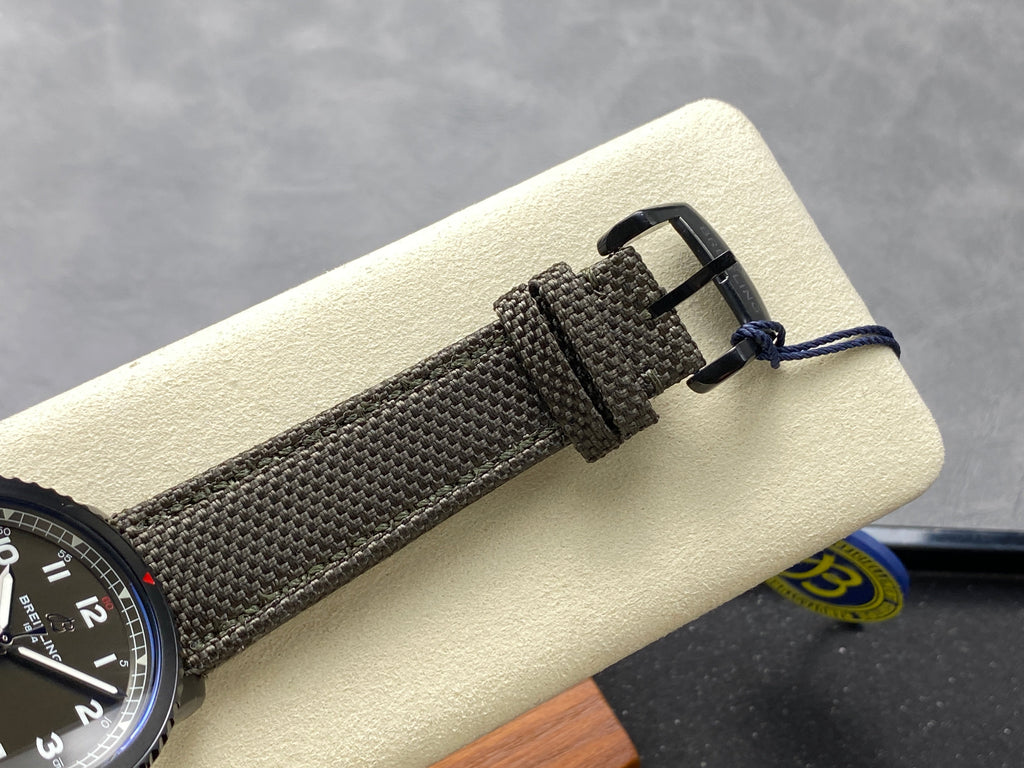 AVIATOR 8 CURTISS AUTOMATIC STEEL CASE KHAKI GREEN NYLON STRAP