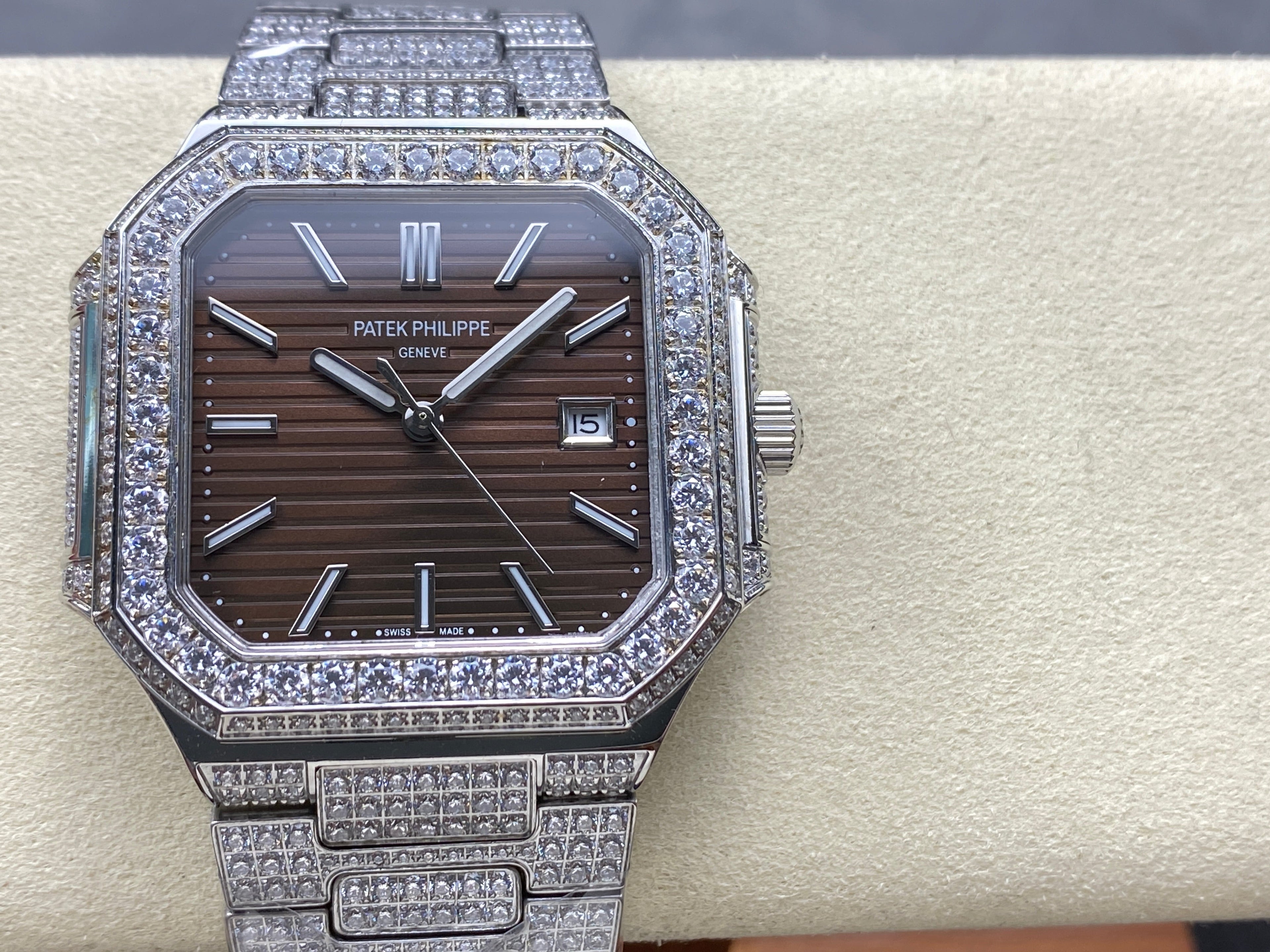 CUBITUS AUTOMATIC ALL STEEL ATTACHED DIAMOND BROWN DIAL