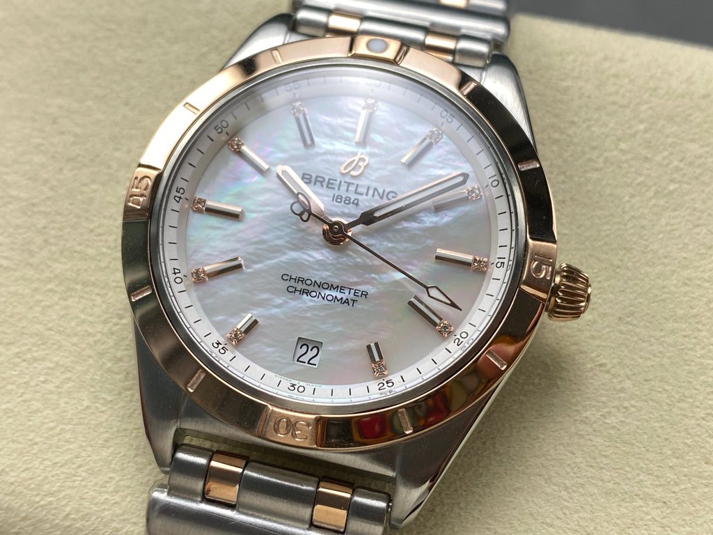 CHRONOMAT AUTOMATIC 36 RED GOLD BEZEL MOTHER OF PEARL DIAL
