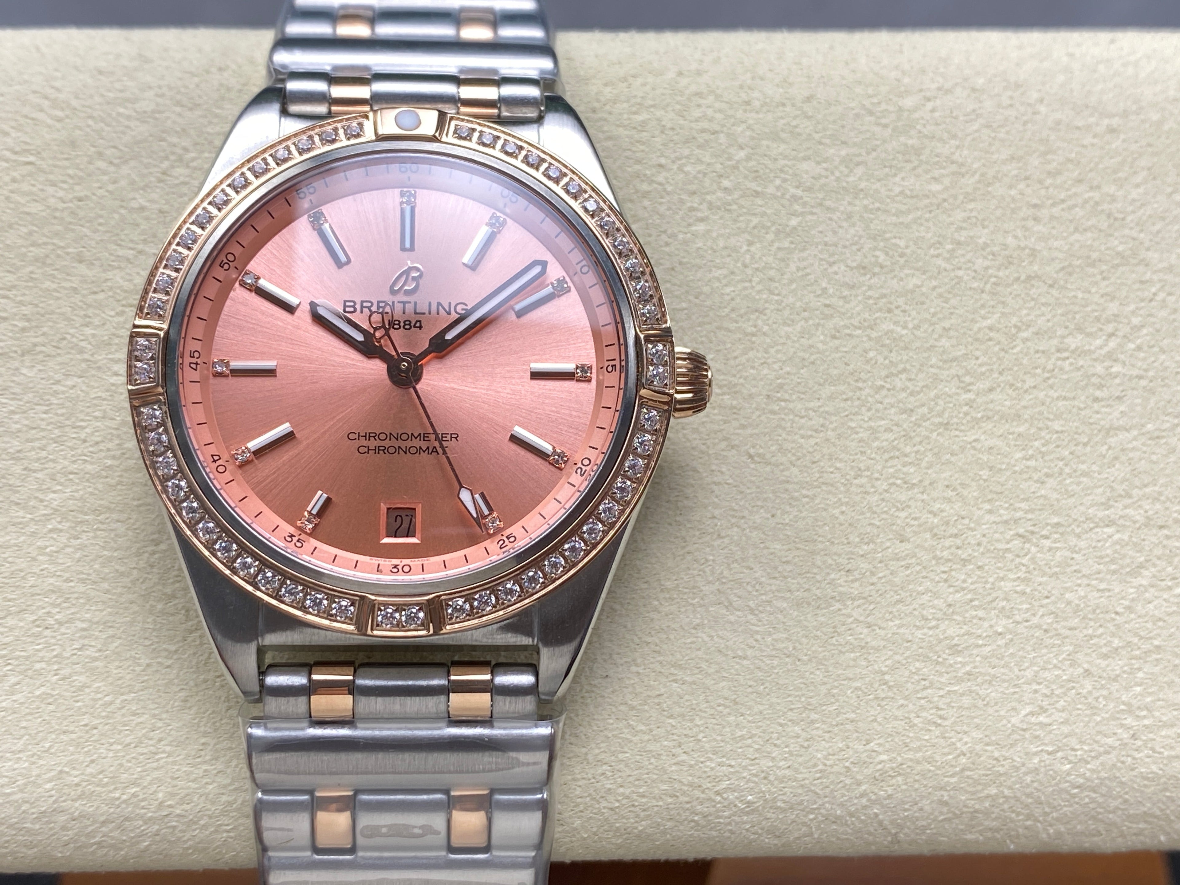 CHRONOMAT AUTOMATIC 36 RED GOLD AND STEEL CASE PINK DIAL