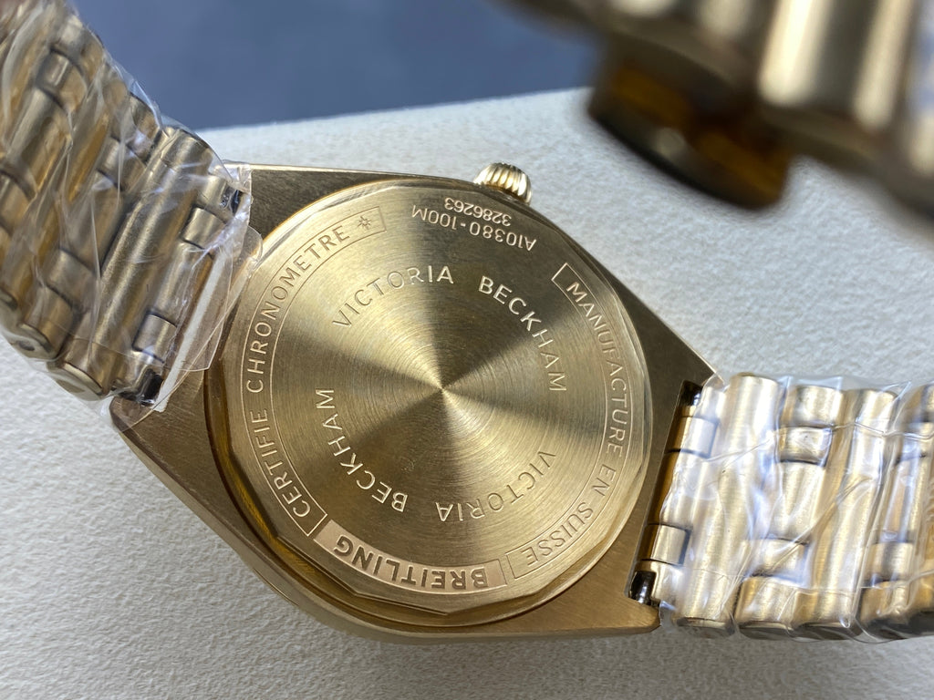 CHRONOMAT AUTOMATIC 36 VICTORIA BECKHAM YELLOW GOLD CASE SAND DIAL