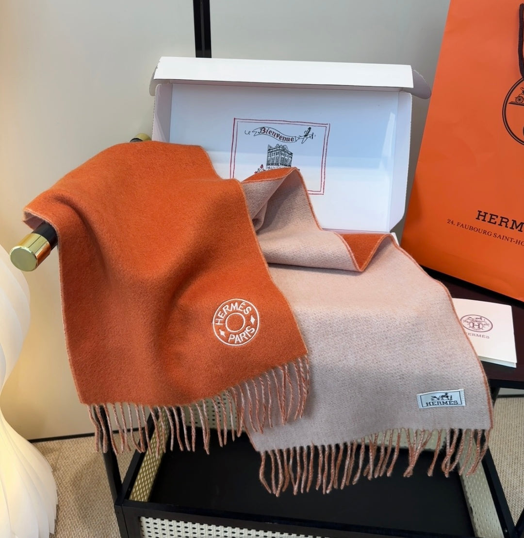 HERMES 25S SCARF 190 IN CASHMERE 854622
