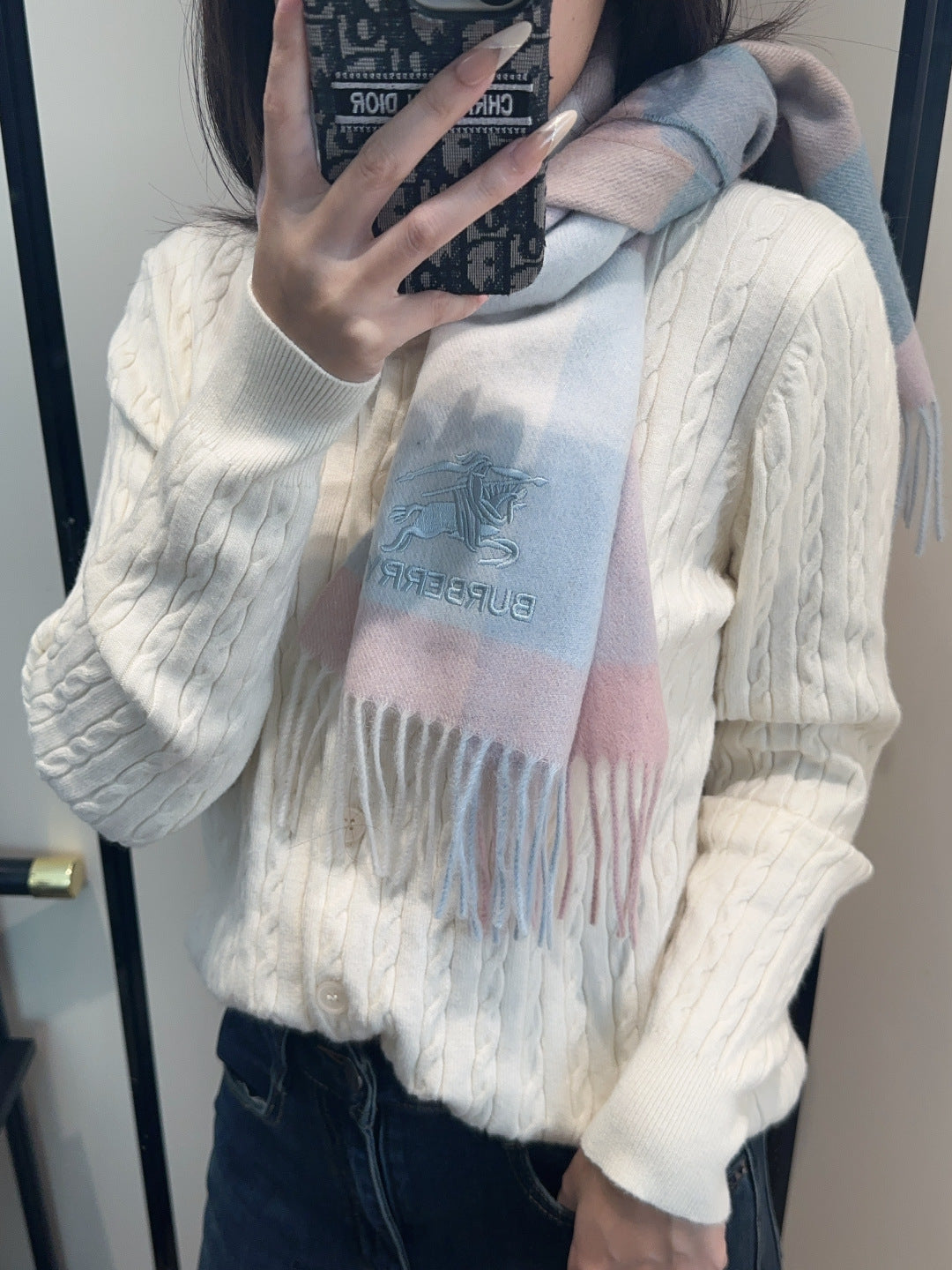BURBERRY 25S SCARF 180 CM IN CASHMERE 935732