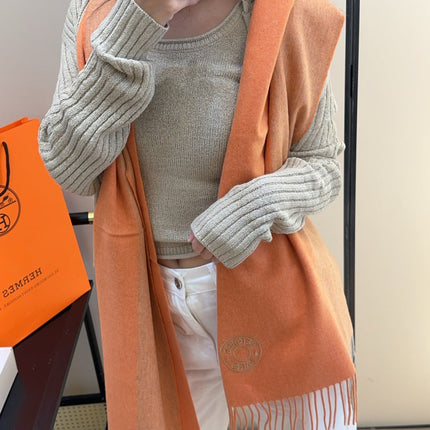 HERMES 25S SCARF 190 IN CASHMERE 986050