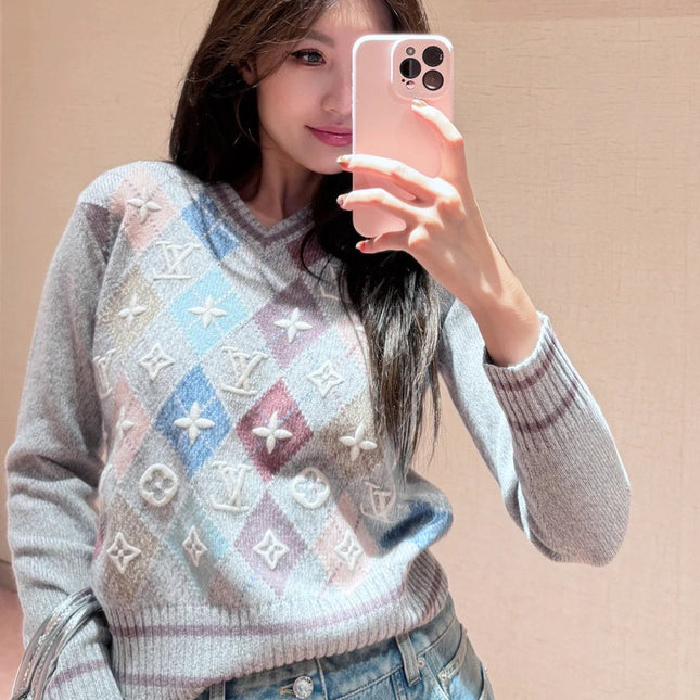 LV 25S V-NECK SWEATER 0111
