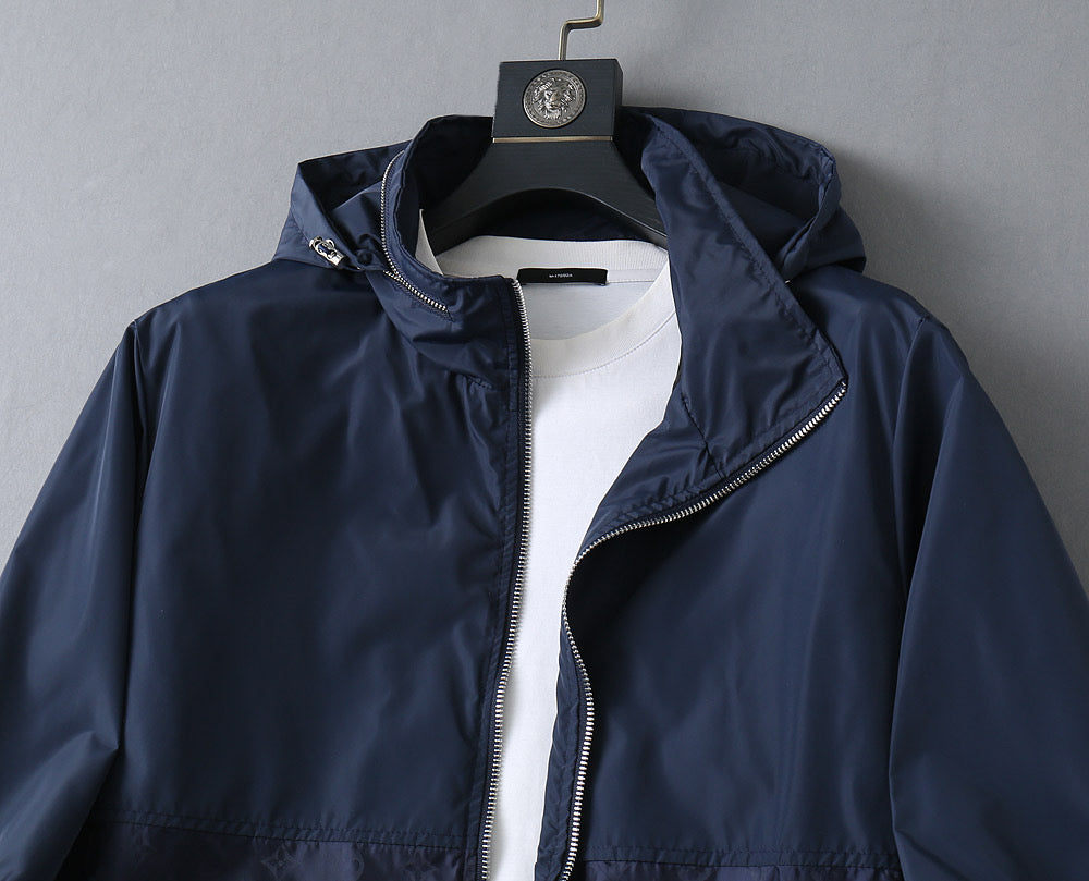 LV NAVY BLUE MONOGRAM HOODED JACKET 238985