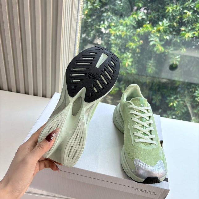 ALO 25S SALOMON SPECTUR SNEAKER IN LIGHT GREEN FABRIC