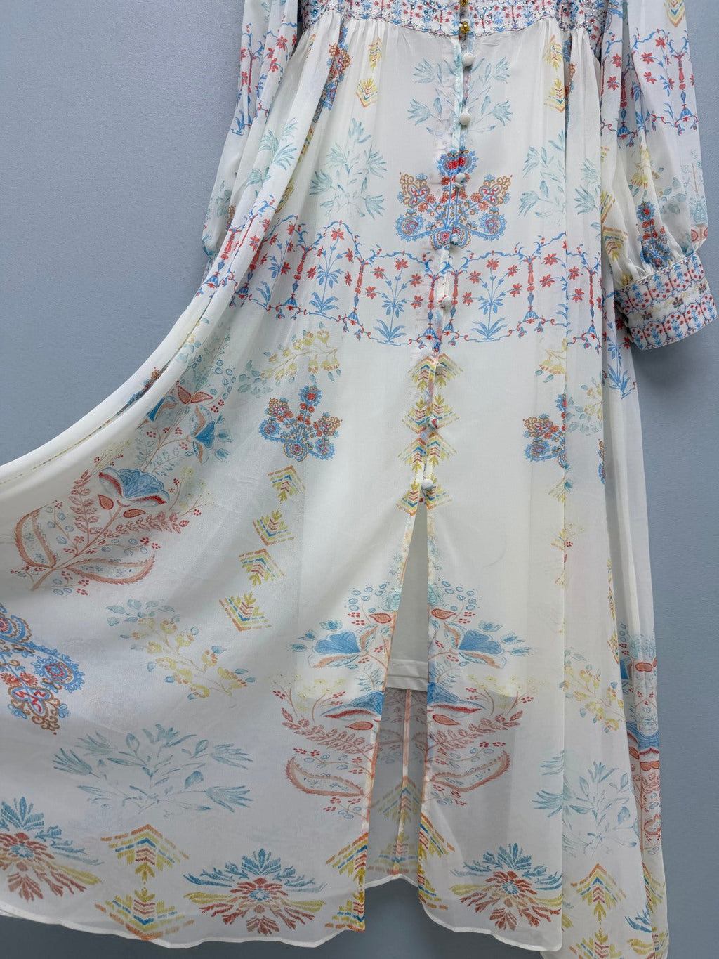 ZIMMERMANN 26S BEADED EMBROIDERED CHIFFON MAXI DRESS STYLE 32