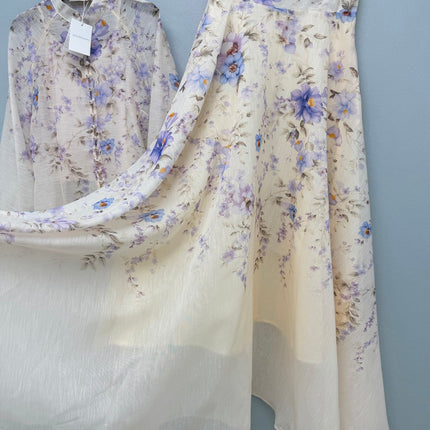 ZIMMERMANN 26S PATTERNED TOP AND SKIRT SET STYLE 24