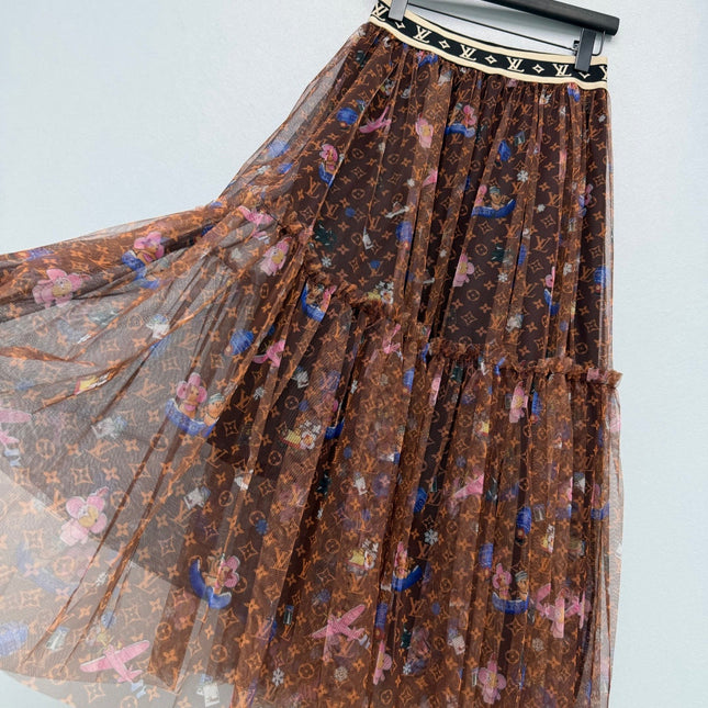 LV 26S PATTERNED CHIFFON SKIRT STYLE 171