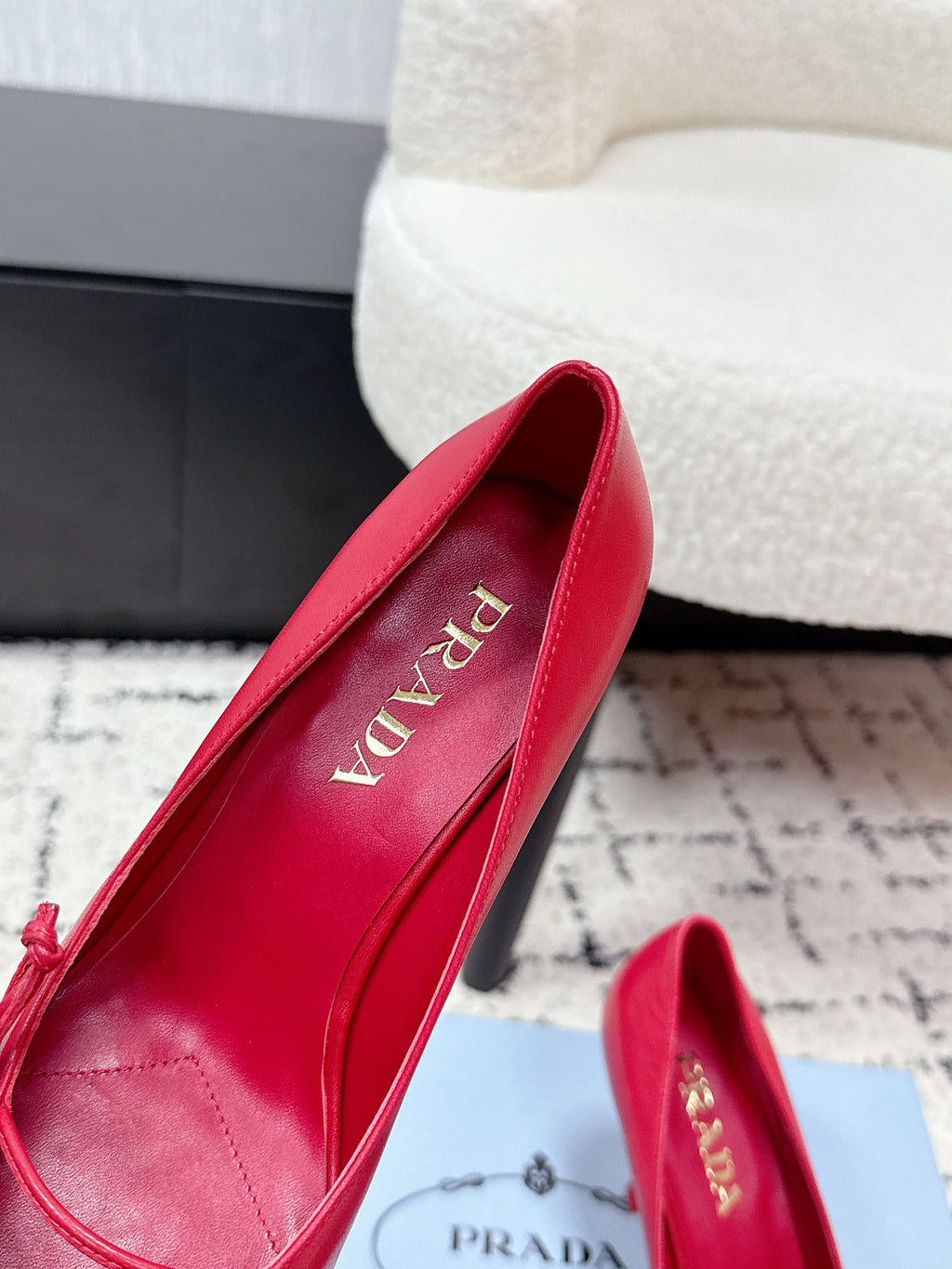 PRADA 26S POINTED-TOE HIGH HEELS 75MM IN DARK RED CALFSKIN