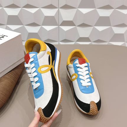 LOEWE 26S FLOW RUNNER SNEAKER IN MULTICOLOR SUEDE AND CALFSKIN STYLE 4
