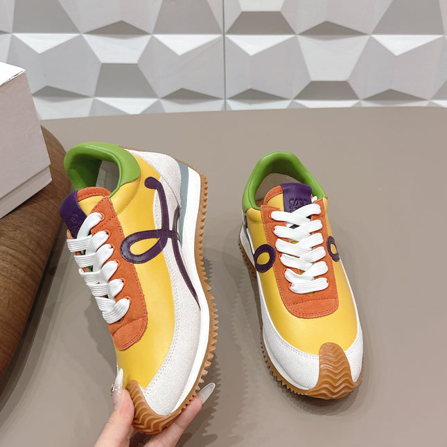 LOEWE 26S FLOW RUNNER SNEAKER IN MULTICOLOR CALFSKIN AND SUEDE STYLE 5
