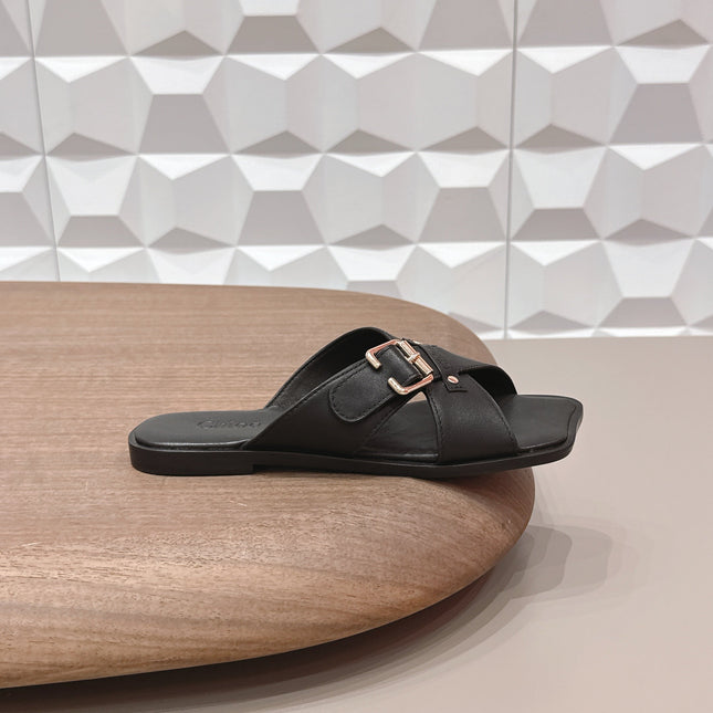 CHLOÉ 26S SANDALS IN BLACK CALFSKIN